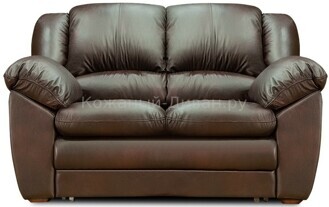 Двухместный кожаный раскладной диван-кровать ОБЕРОН (Выкатной)